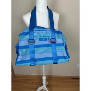 Vera Bradley Striped Duffel Bag Blue Green Travel Gym Weekender Carry On